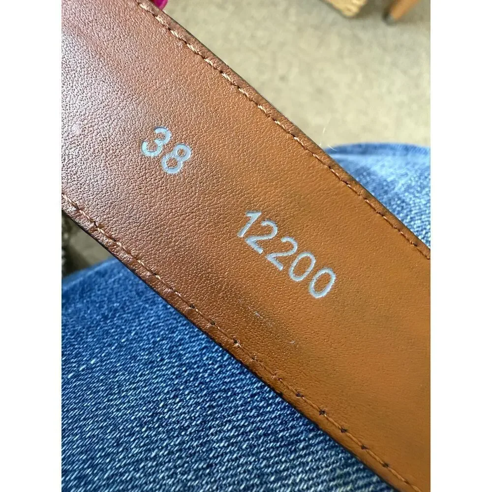 Brighton Onxy black brown  leather belt silver hardware‎ womens  size 38